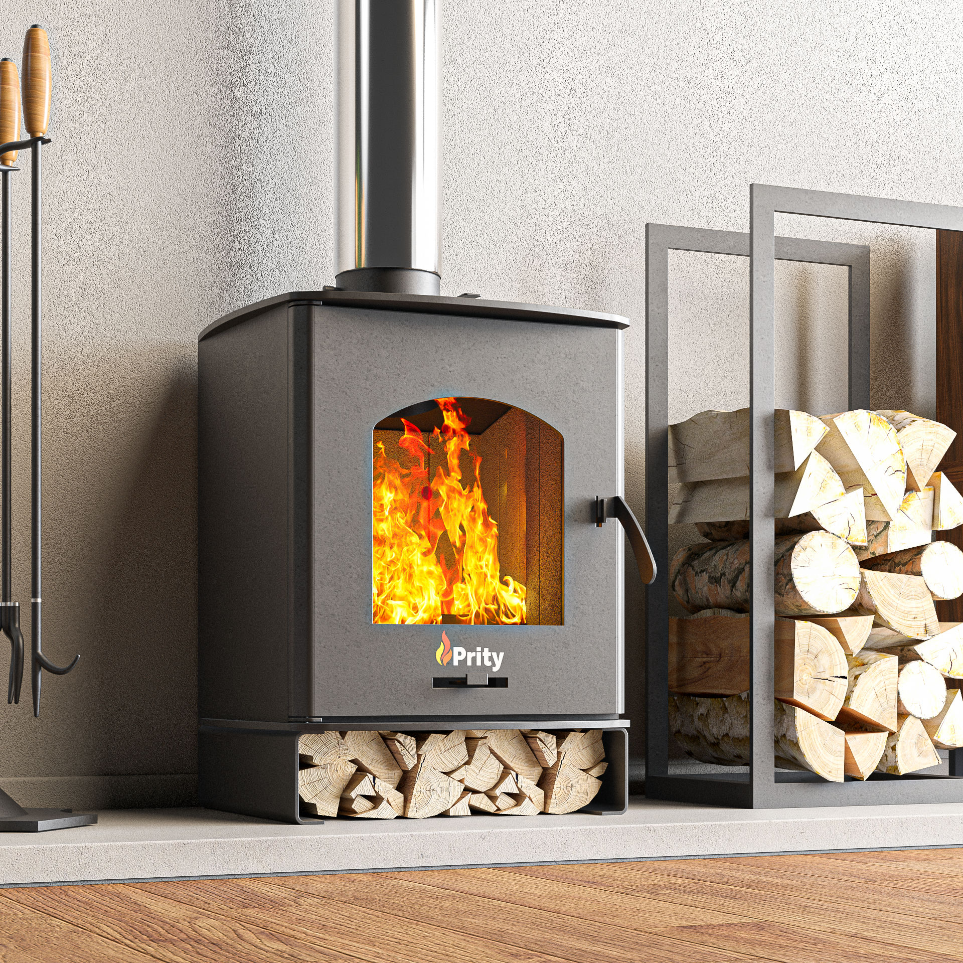 Calefactor a Leña Modelo PK 1 + Kit Simple Techo