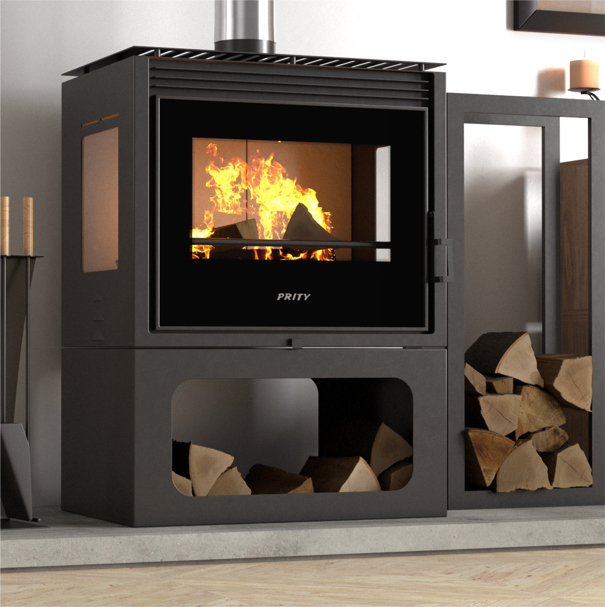 Calefactor a Leña Modelo PM3TV (Panorámico) - 130m2