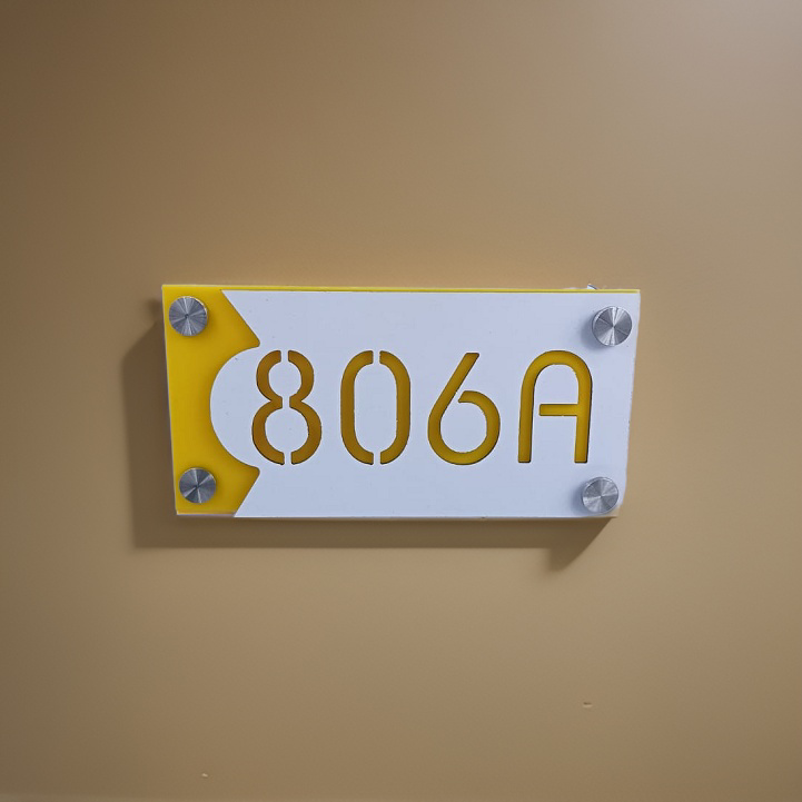 Thumbnail: Designer Number Signs  - White ACP Cut with Solid Colour Acrylic