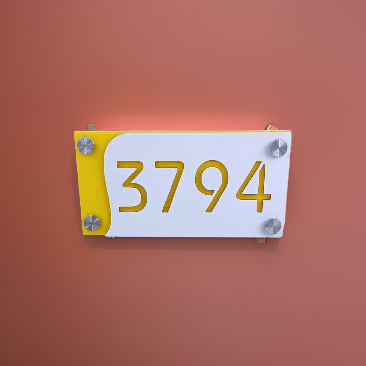 Thumbnail: Designer Number Signs  - White ACP Cut with Solid Colour Acrylic