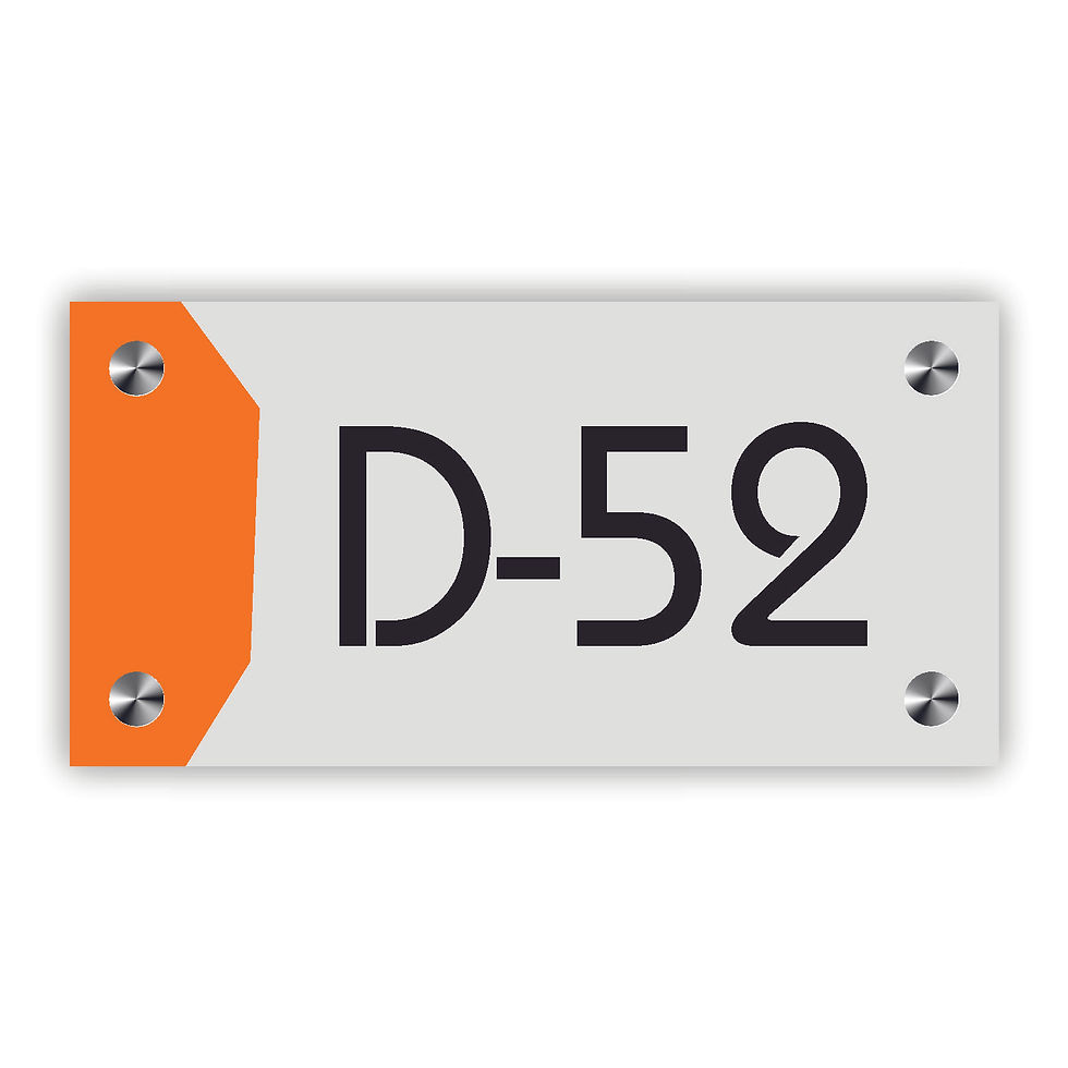 Designer Number Signs - White ACP Cut with Solid Colour Acrylic