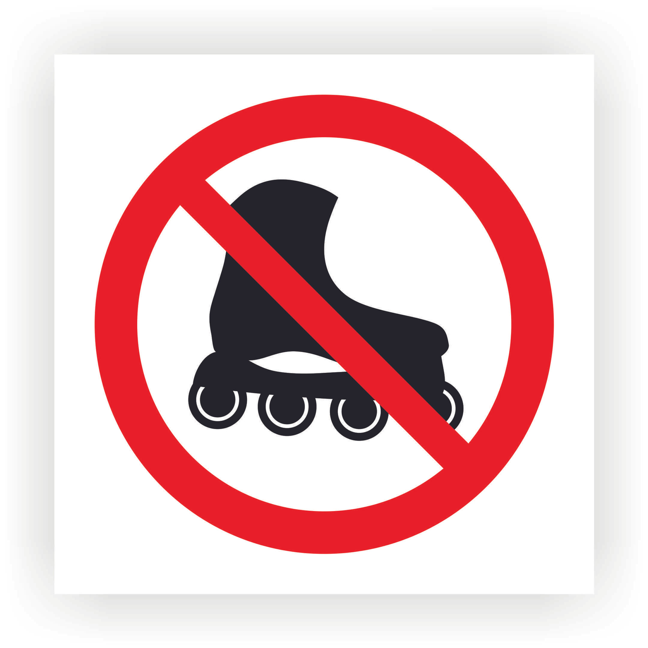 Prohibition Sign About N0 Roller Skates Sign