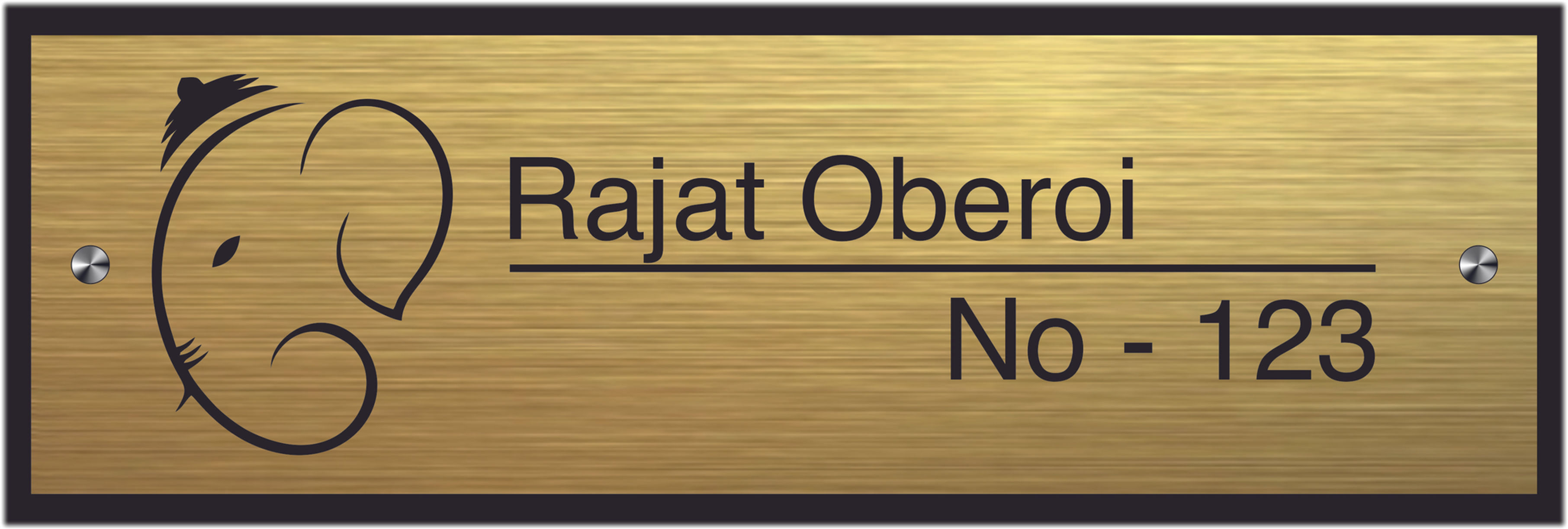 Signage Infra Customized Horizontal House Name Plaque, Brush Finish Gold