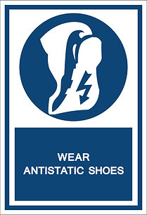 Wear Antistatic Shoes Sign