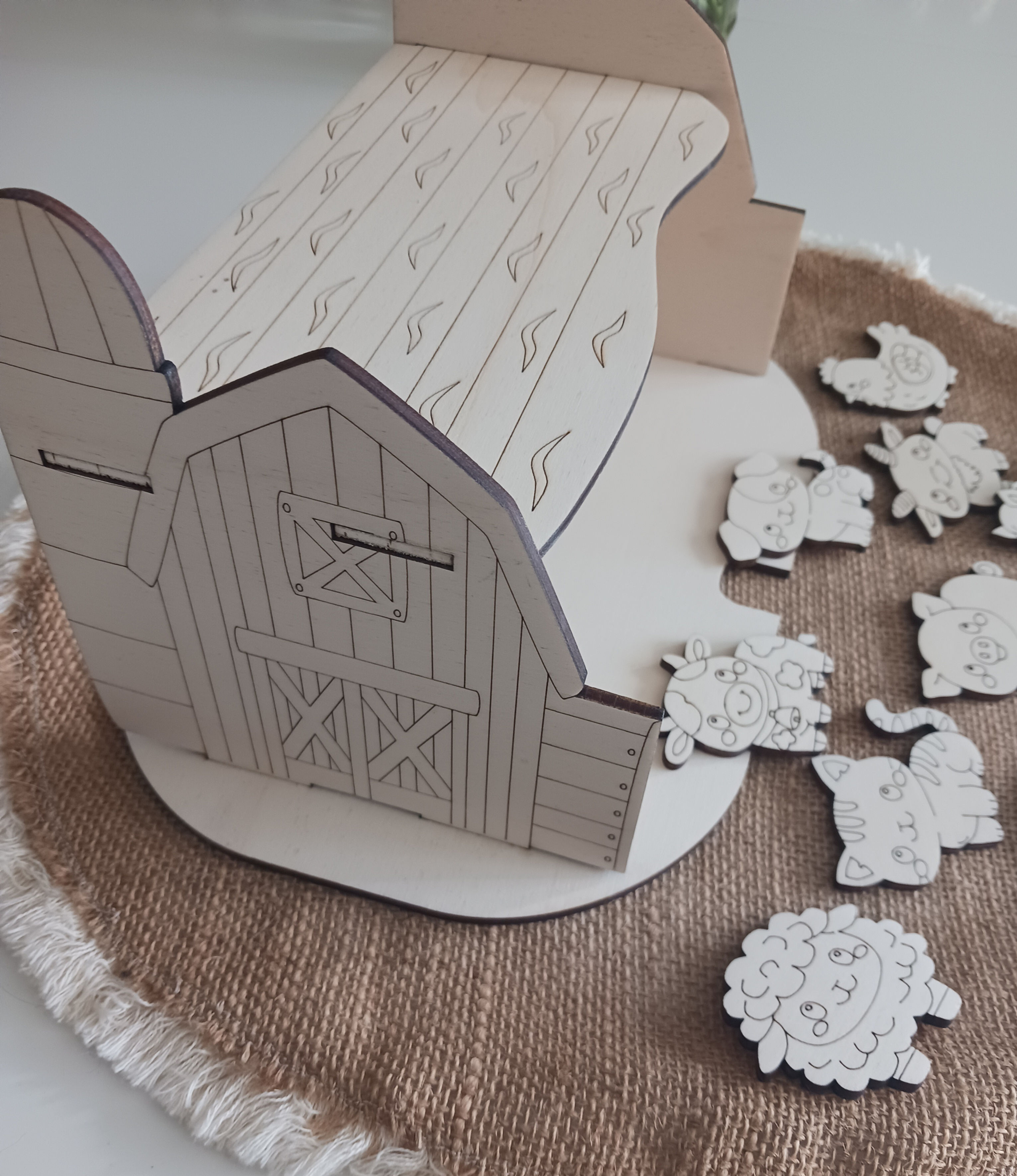 Plateau en bois 3D – « La Ferme »