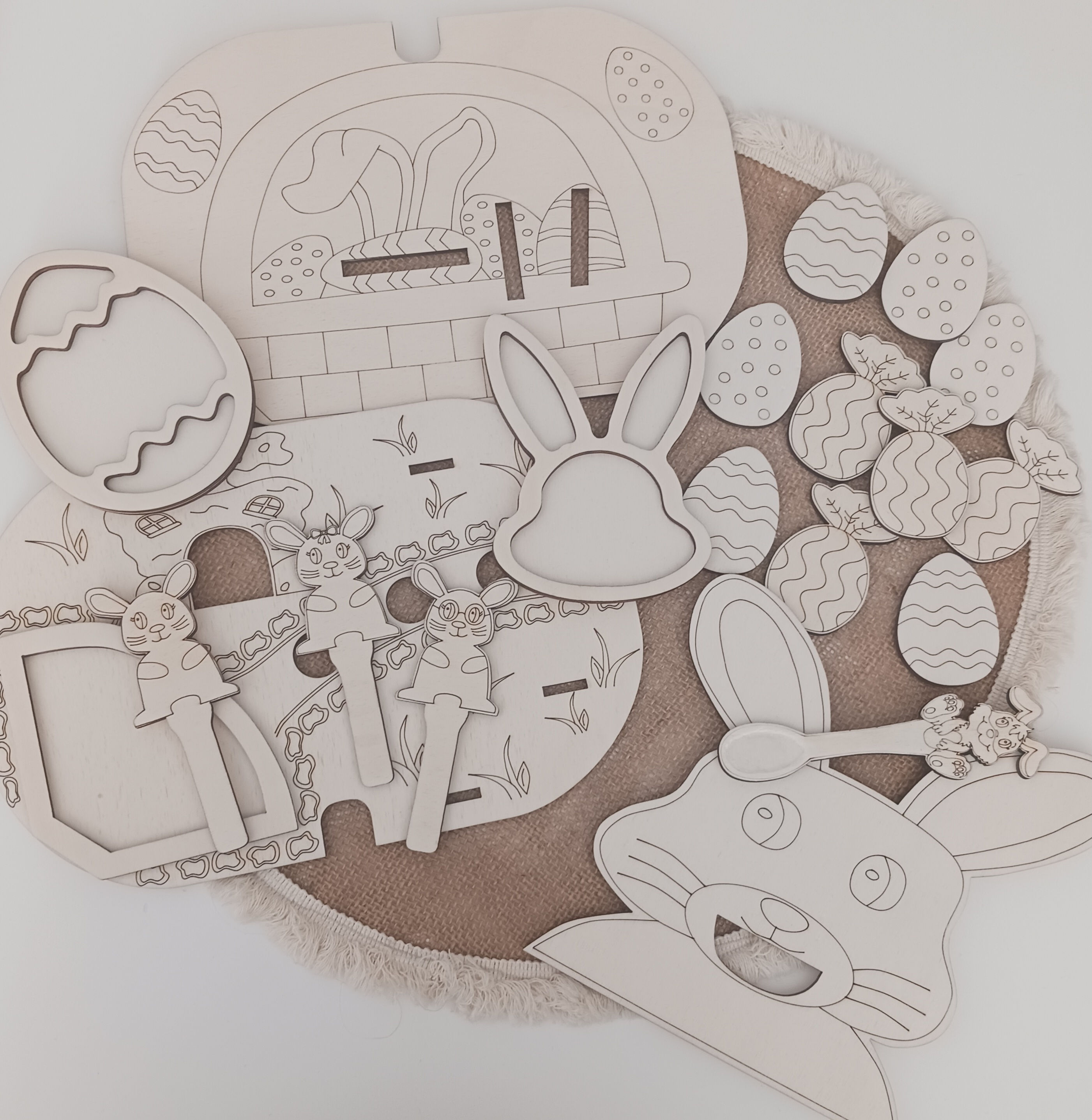Table sensorielle « Douceur de Pâques » – Lot complet en bois