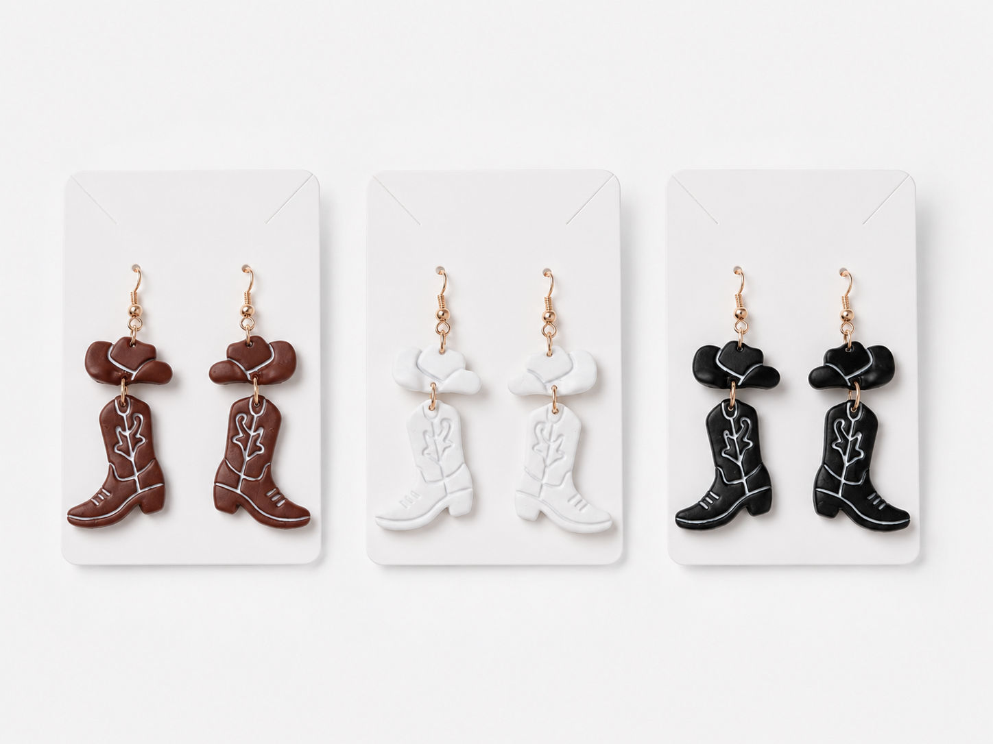 Cowboy hat and boot dangles 
