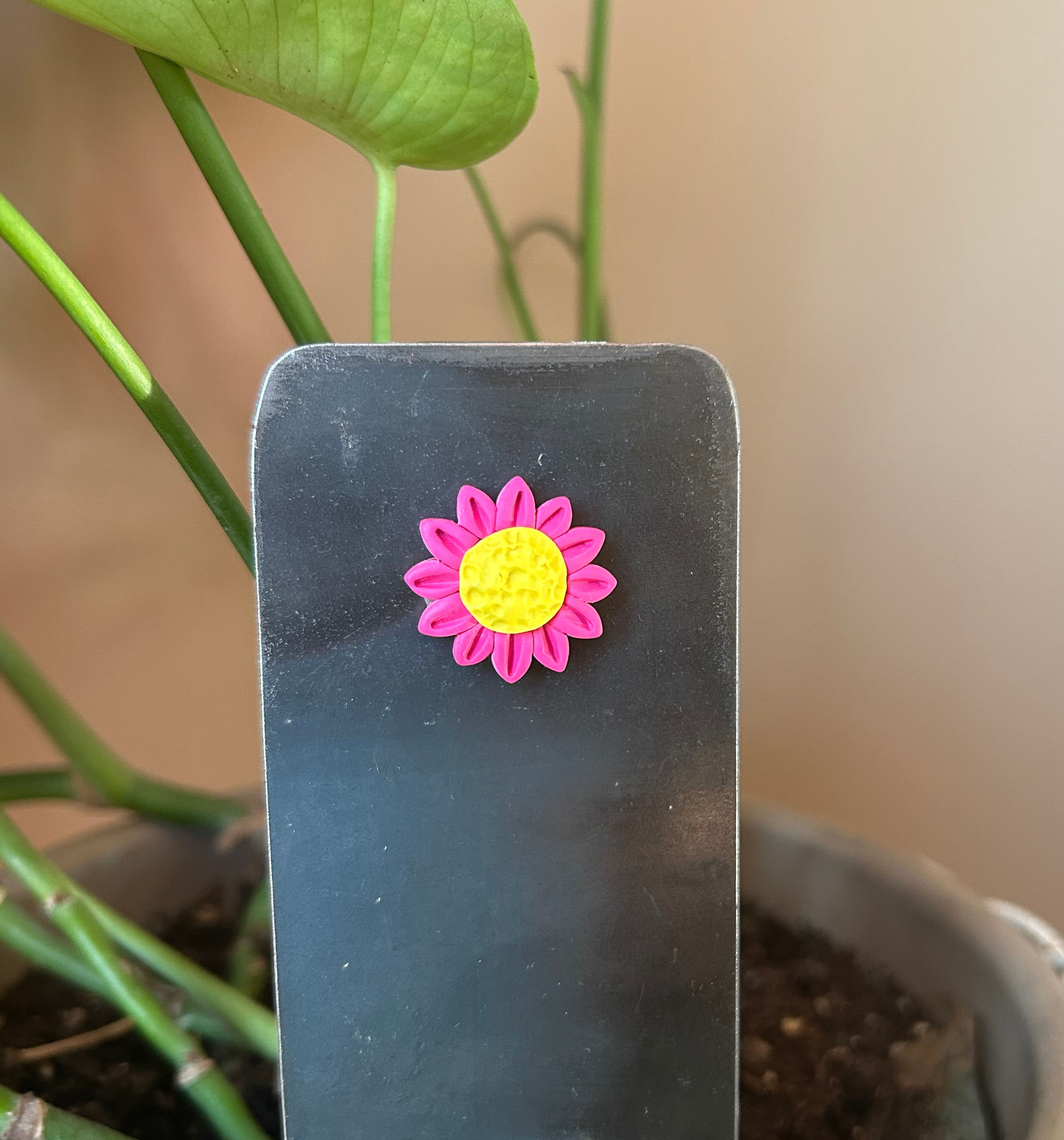 Pink Sunflower Magnet