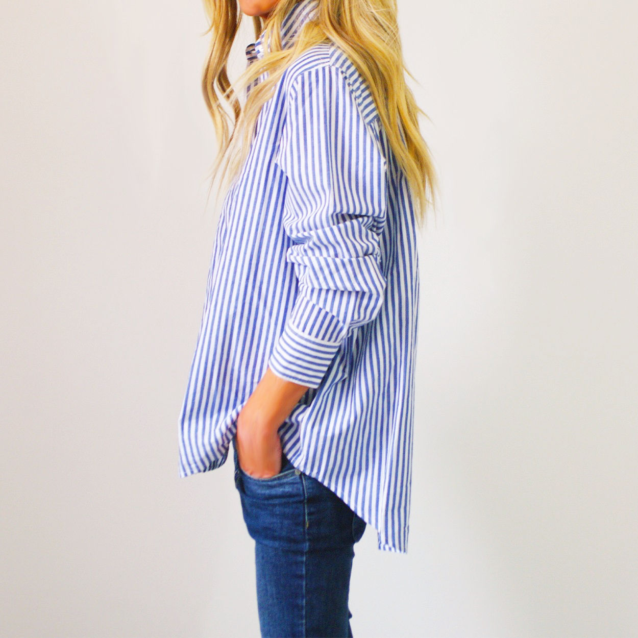 Riley Over Size Cotton Stripe Shirt
