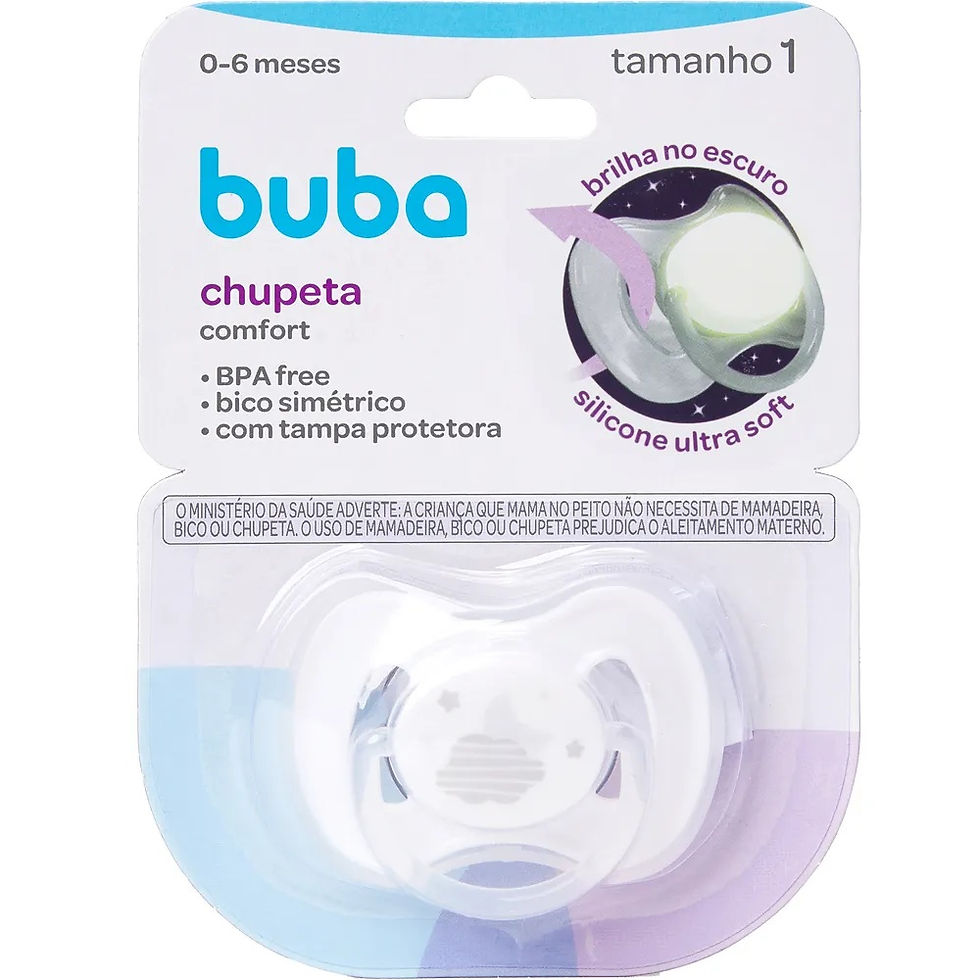 Miniatura: Chupeta Comfort Tam 1 Noturna Nuvem Cinza - Buba