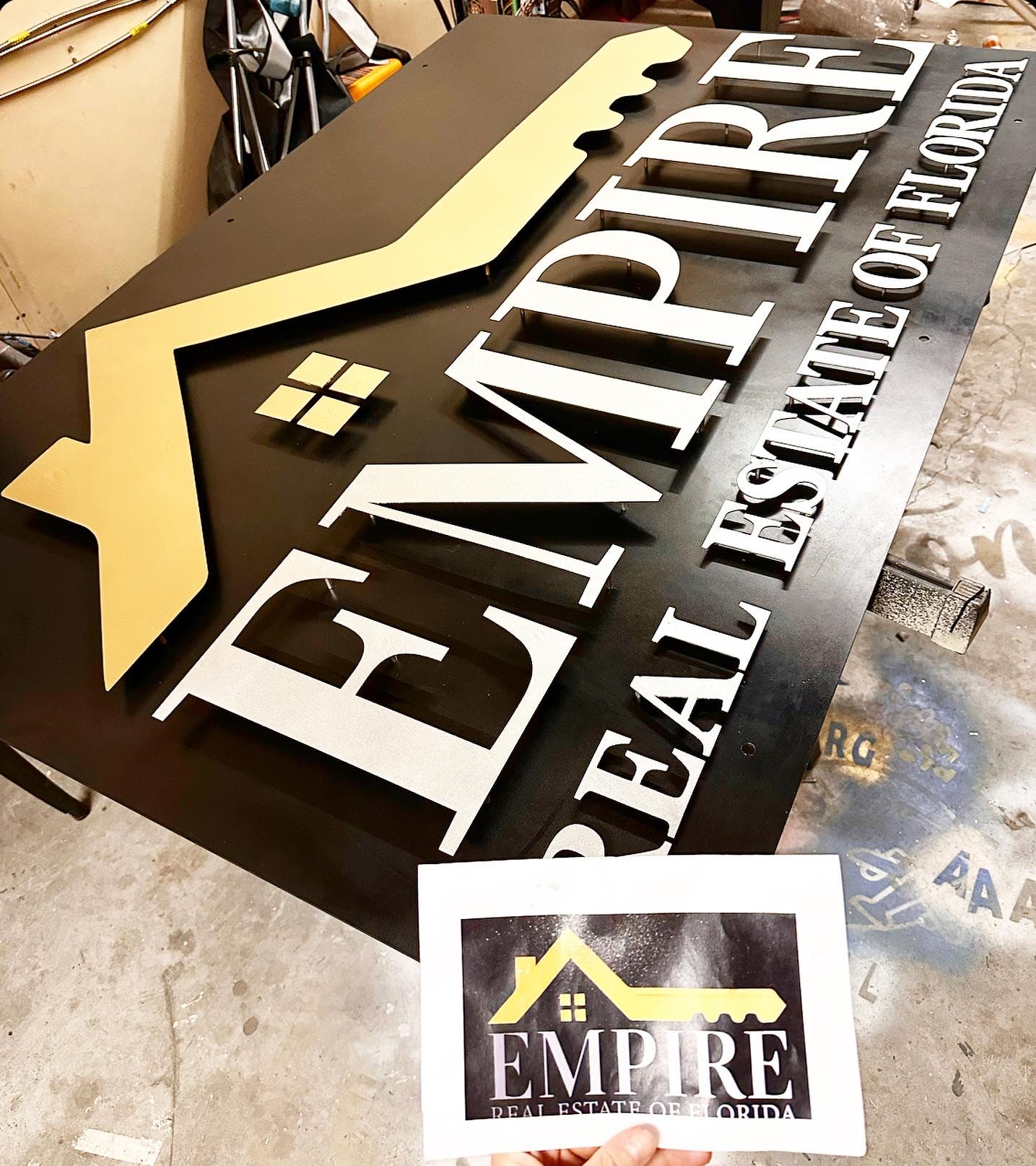 6ft Custom Aluminum/Aluminum Sign Featuring 3D Step Outs