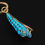 Thumbnail: Victorian Turquoise Snake Head Pendant With Diamond Eyes 
