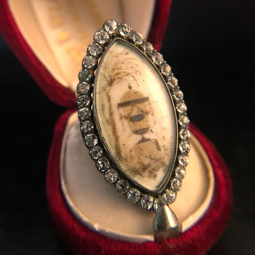Late 18th Century Silver Navette Mourning Ring