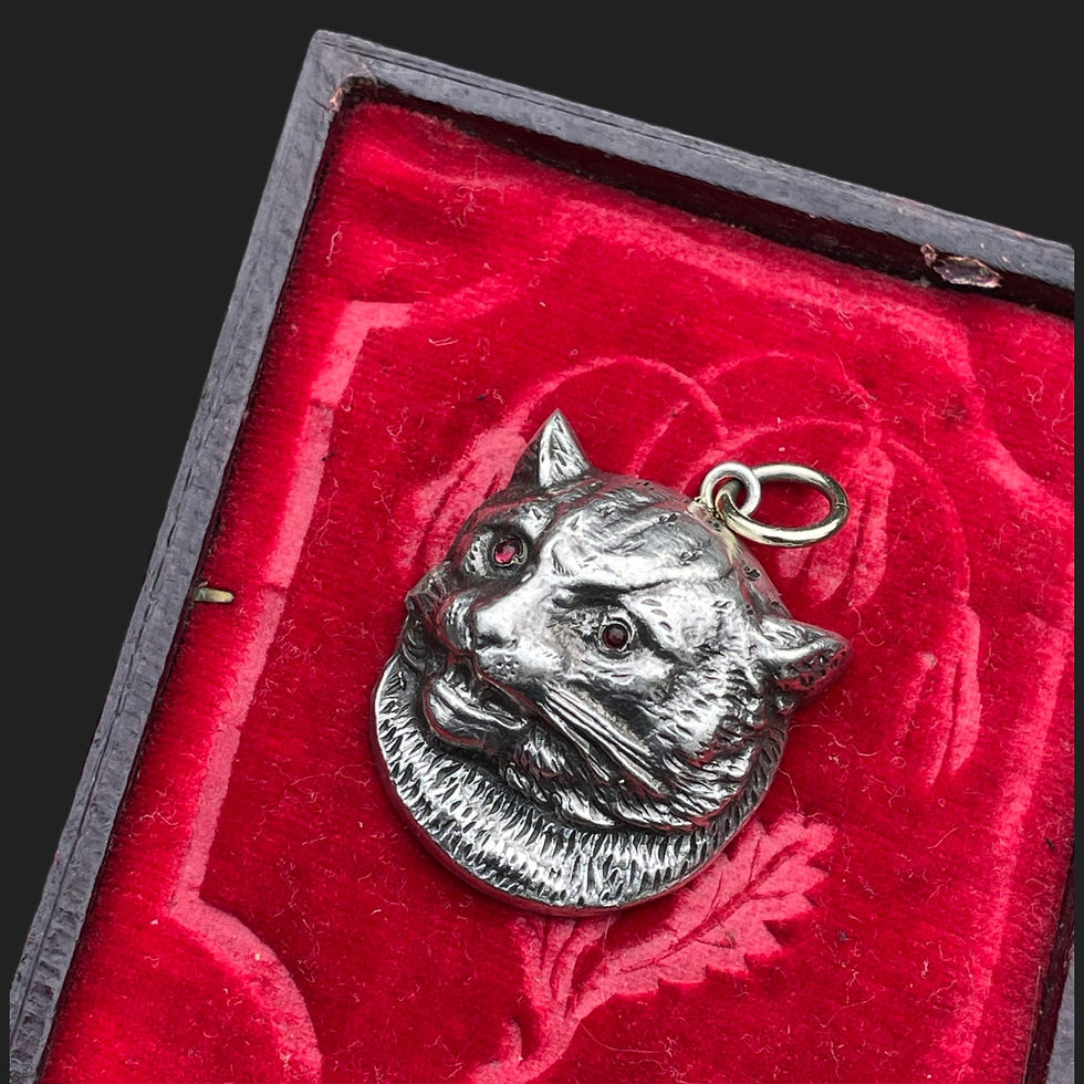Thumbnail: Victorian Silver Cat Pendant 
