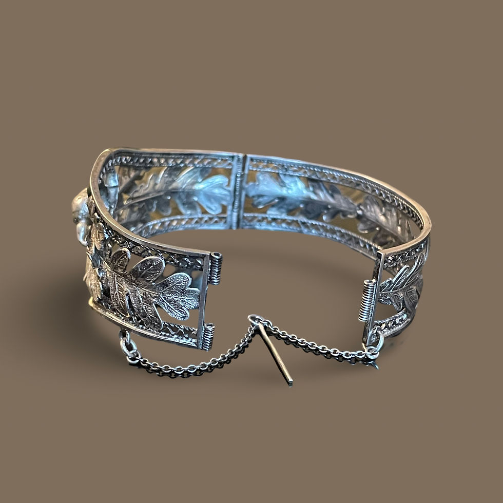 Thumbnail: Antique Silver Acorn Cuff 