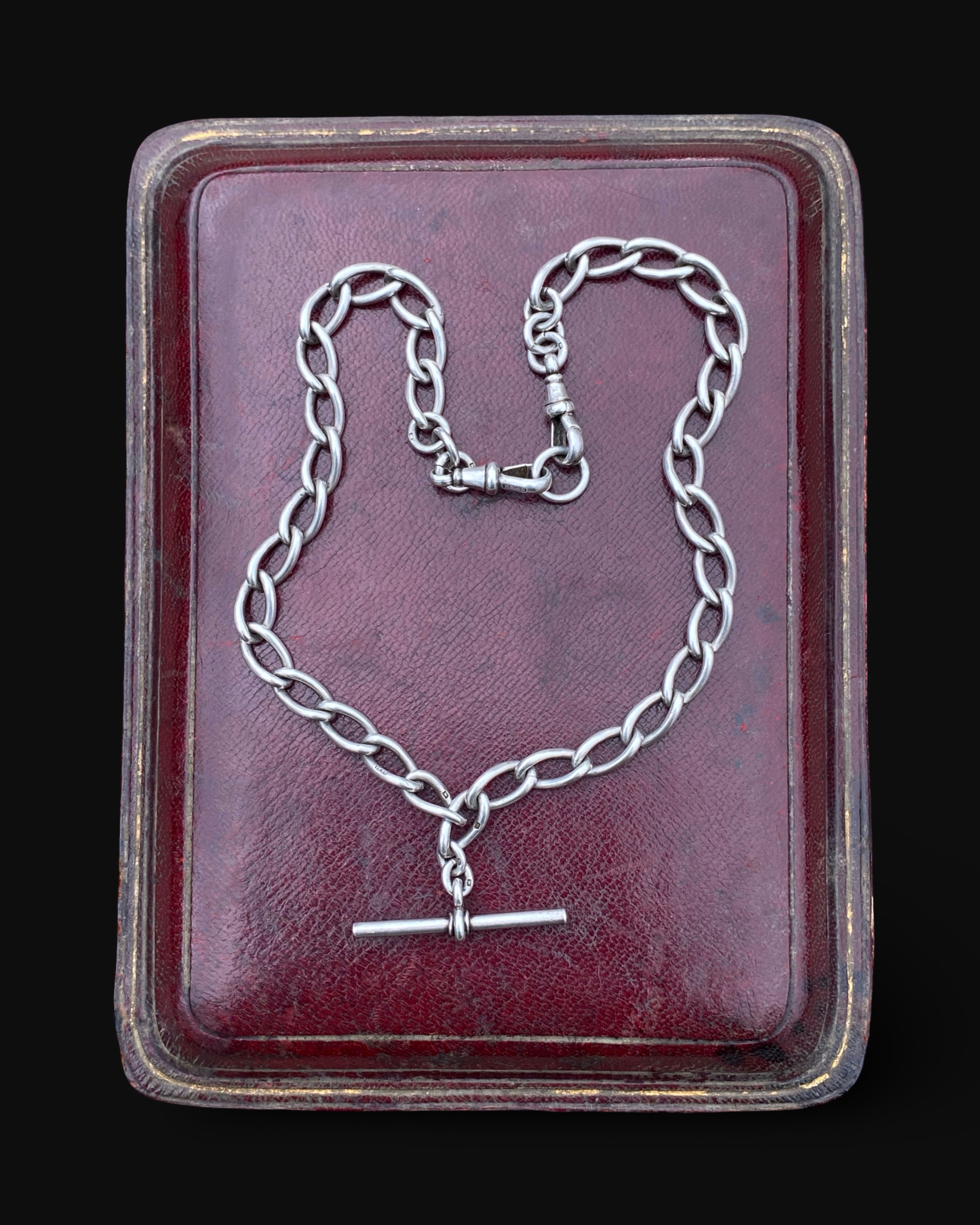 Antique Silver Albert Chain With Great Links