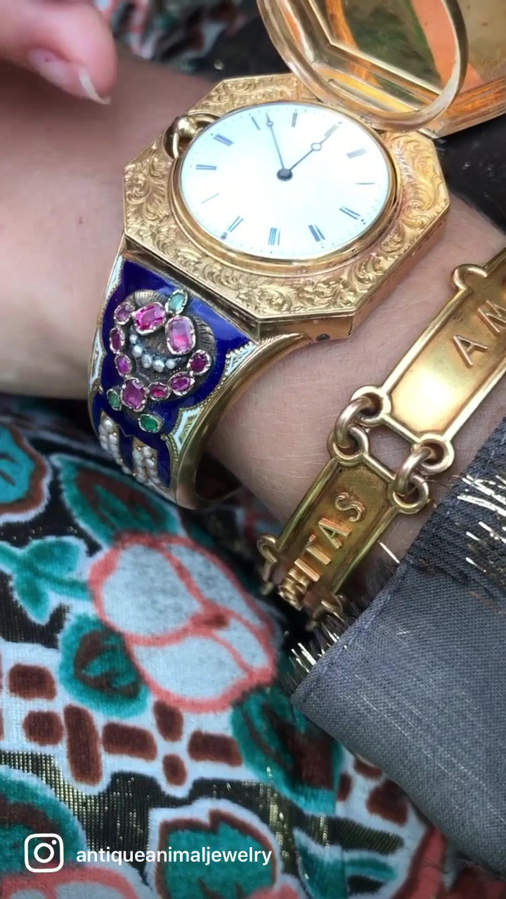 Thumbnail: Rare 19th Century French Bracelet With Removable Watch