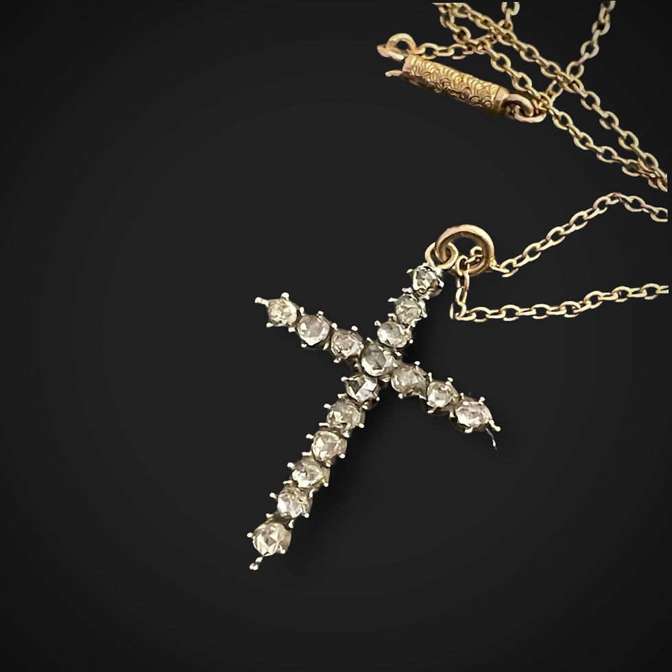 Thumbnail: Rare Early 19th Century French Diamond Cross