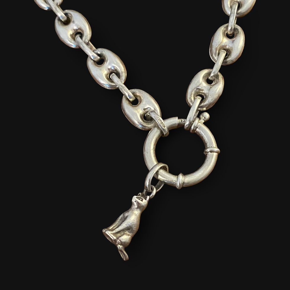 Thumbnail: Vintage Silver Mariner Chain With Cat! 