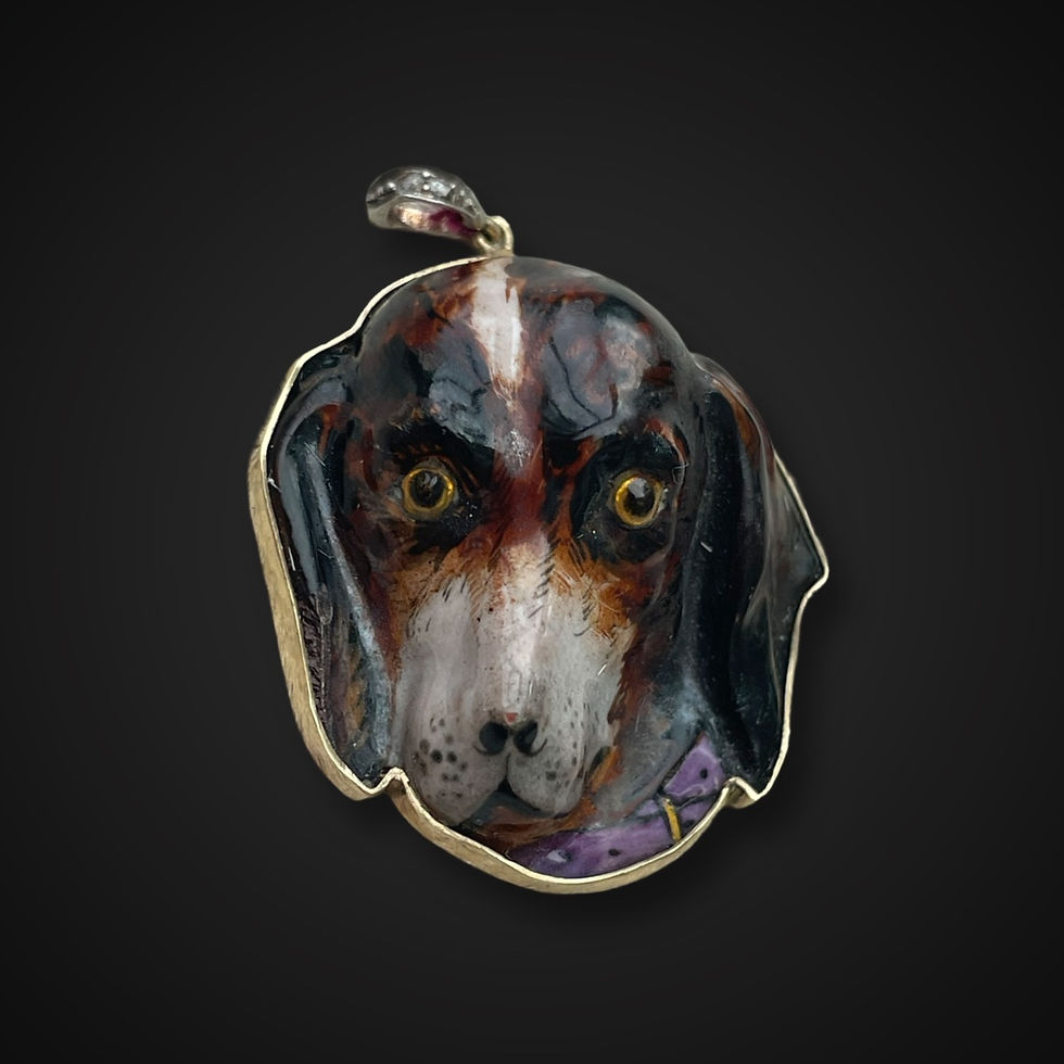 Thumbnail: Rare 19th Century Enamel Hound 