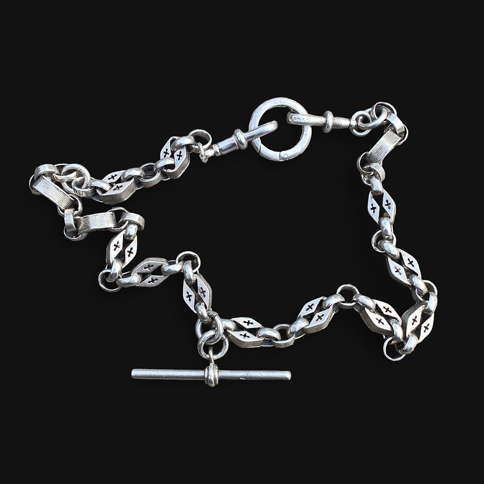 Thumbnail: Victorian Fancy Diamond Link Albert Chain