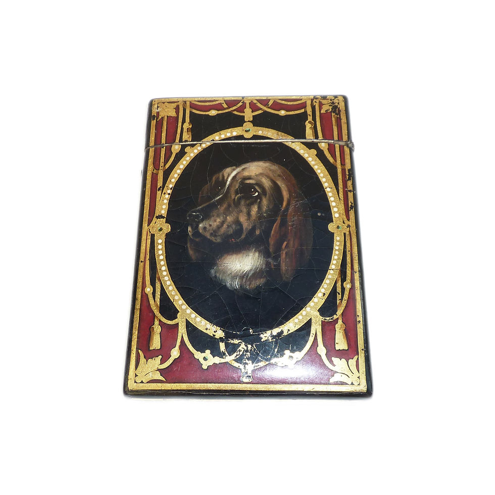 Thumbnail: Victorian Papier Mache Hand Painted Cheroot Holder