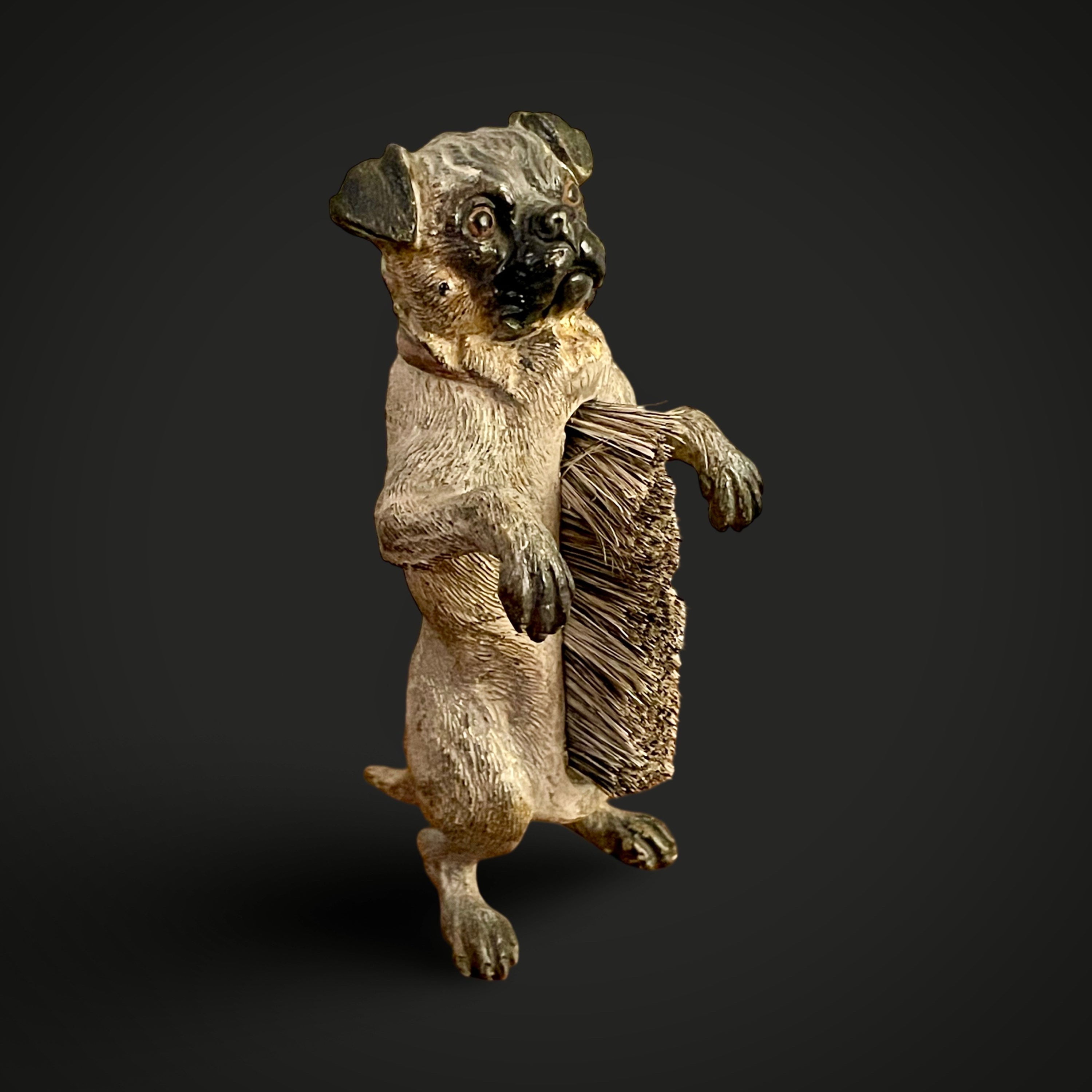 19th Century Vienna Bronze Pug Nib Cleaner 