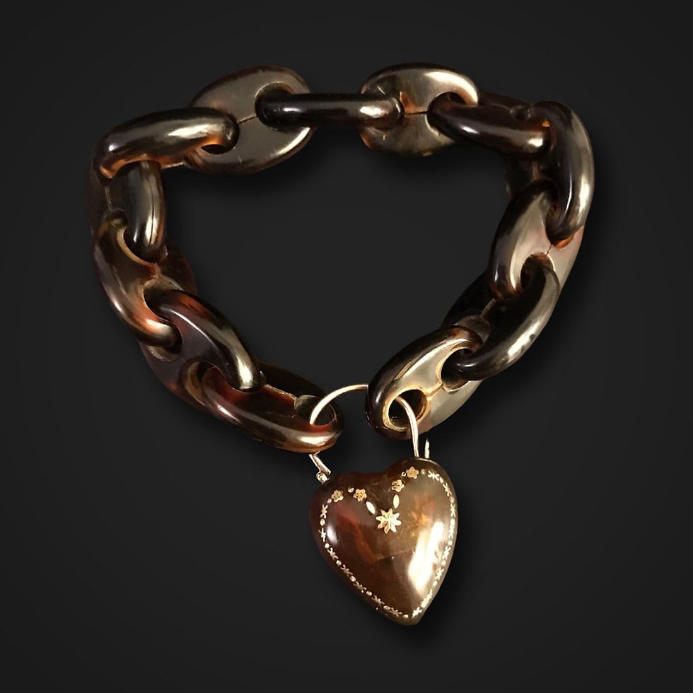Thumbnail: Victorian Pique Heart Padlock Bracelet 