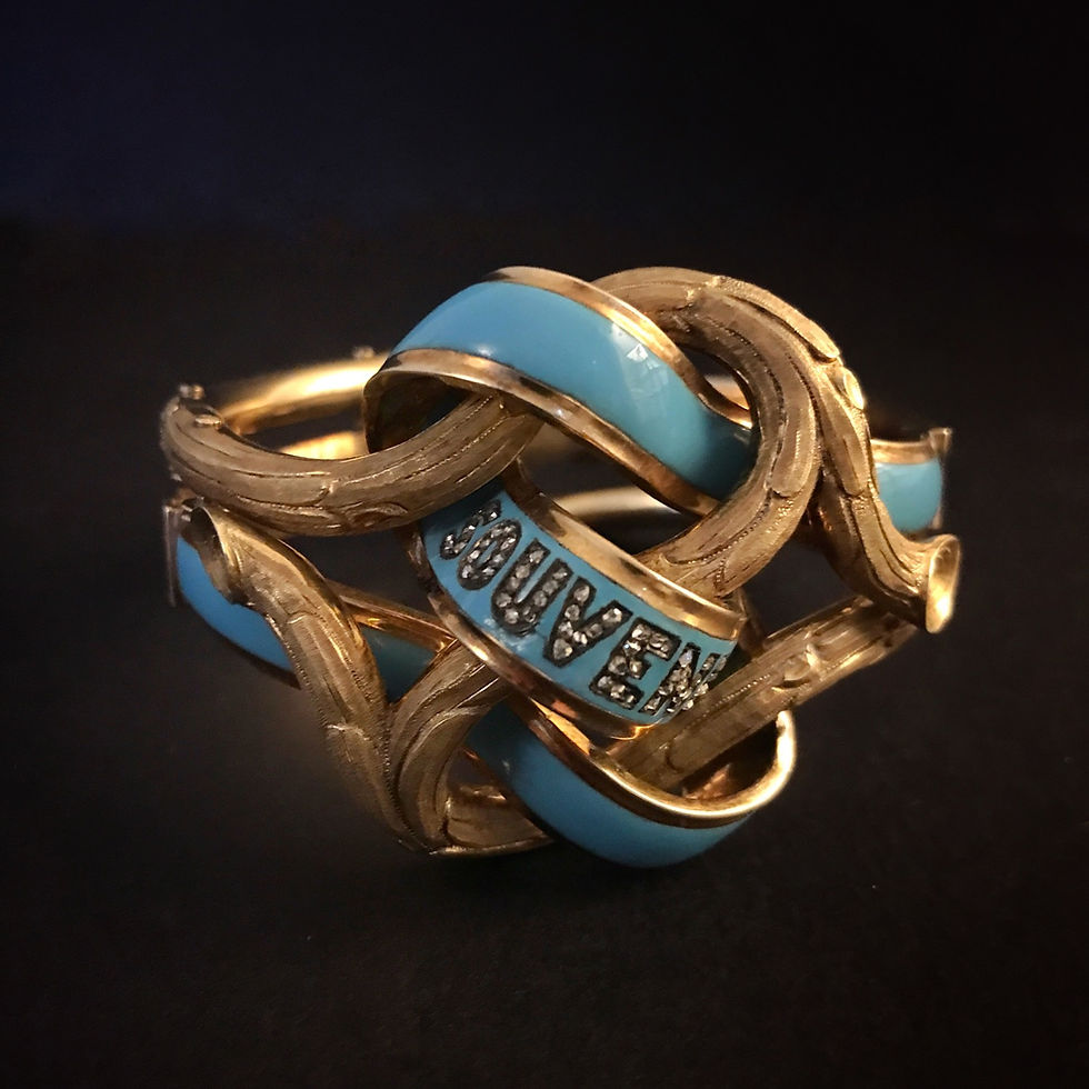 Outstanding Victorian Diamond Souvenir Bracelet