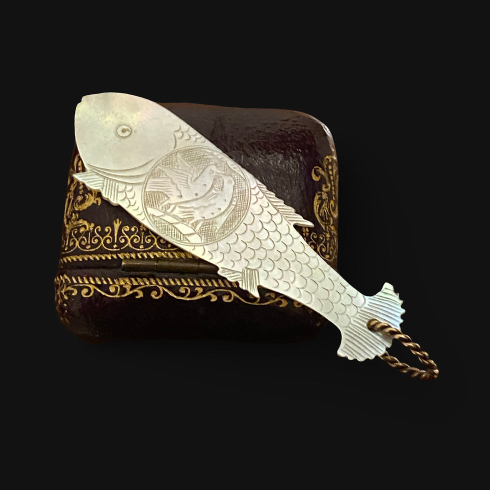 Thumbnail: Antique Mother Of Pearl Fish Charm