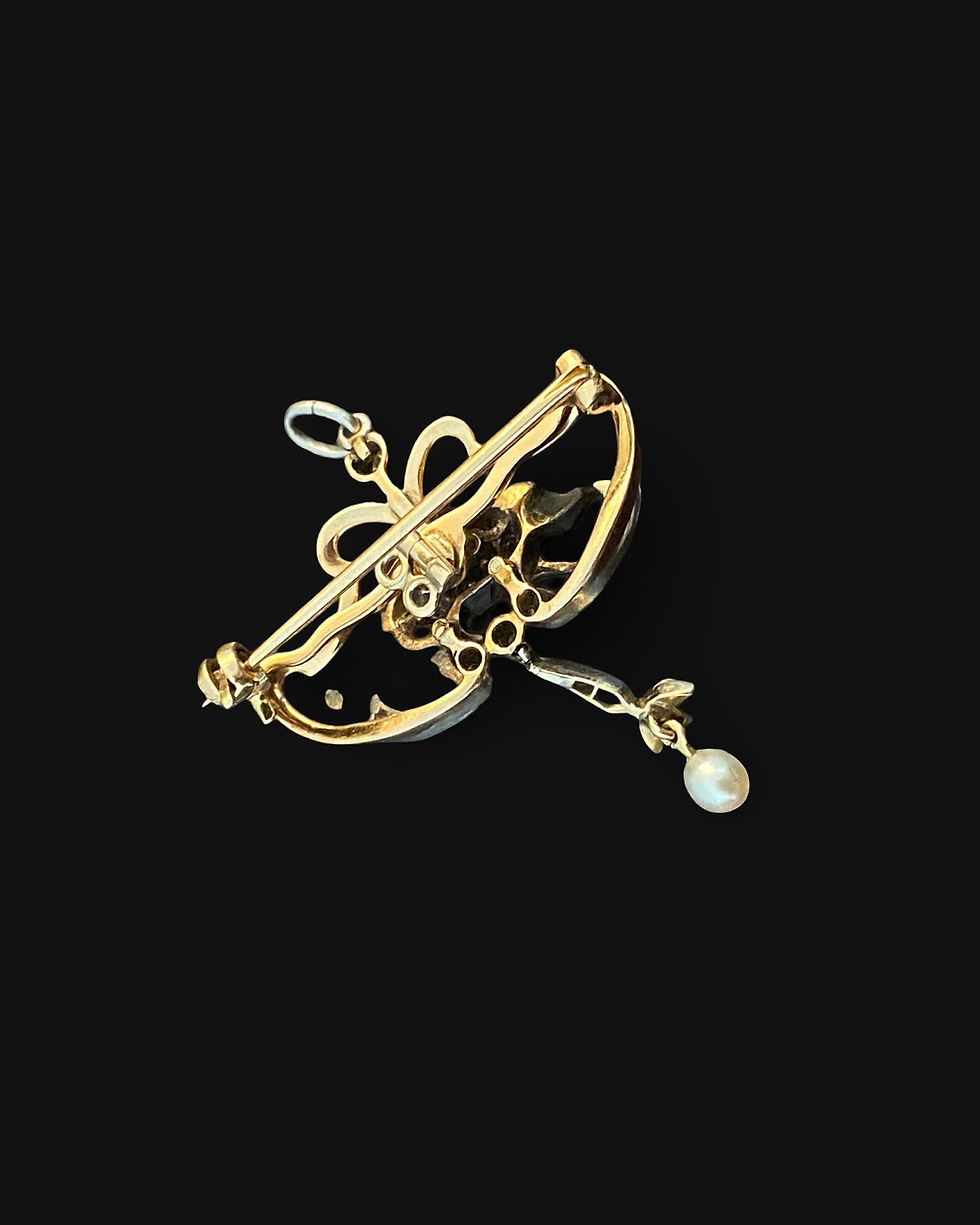 Thumbnail: Antique Diamond Pig Pendant With Removable Brooch Fitting 