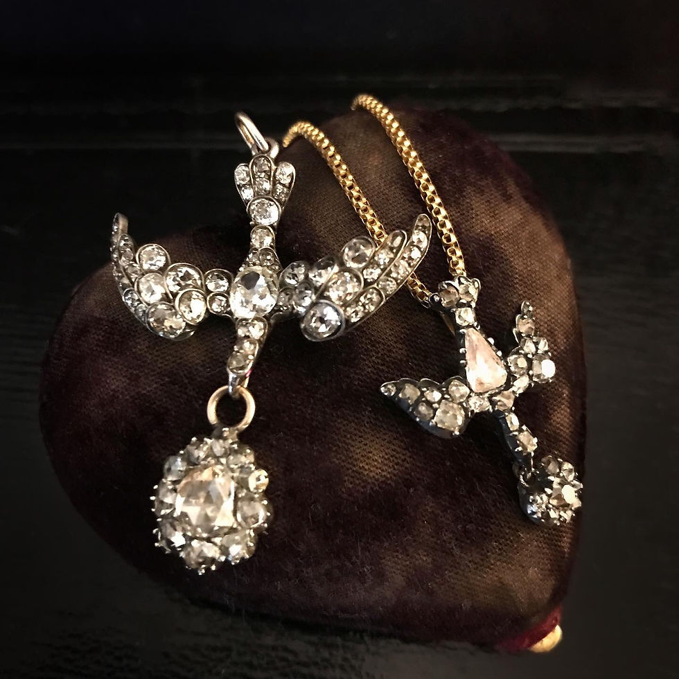 Thumbnail: Mini Georgian Old Cut Diamond St Esprit Dove Pendant