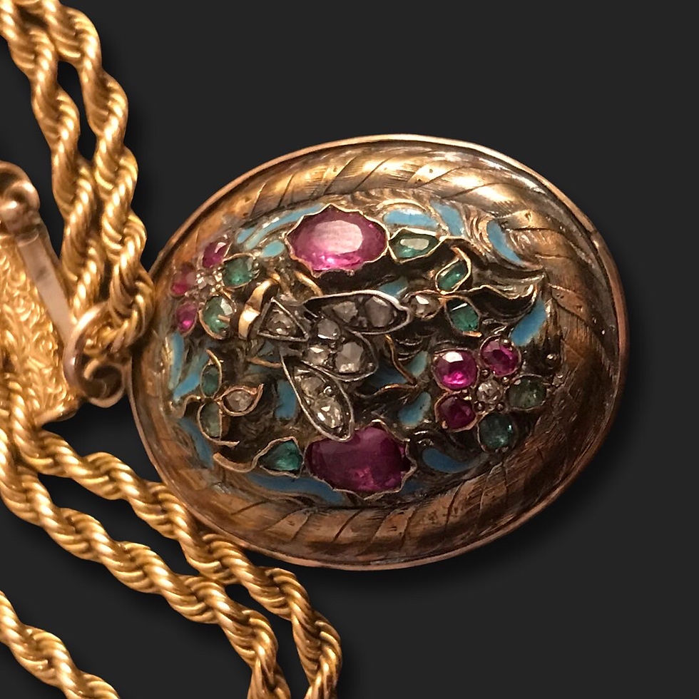 Thumbnail: Victorian Gemstone Fly Pendant 