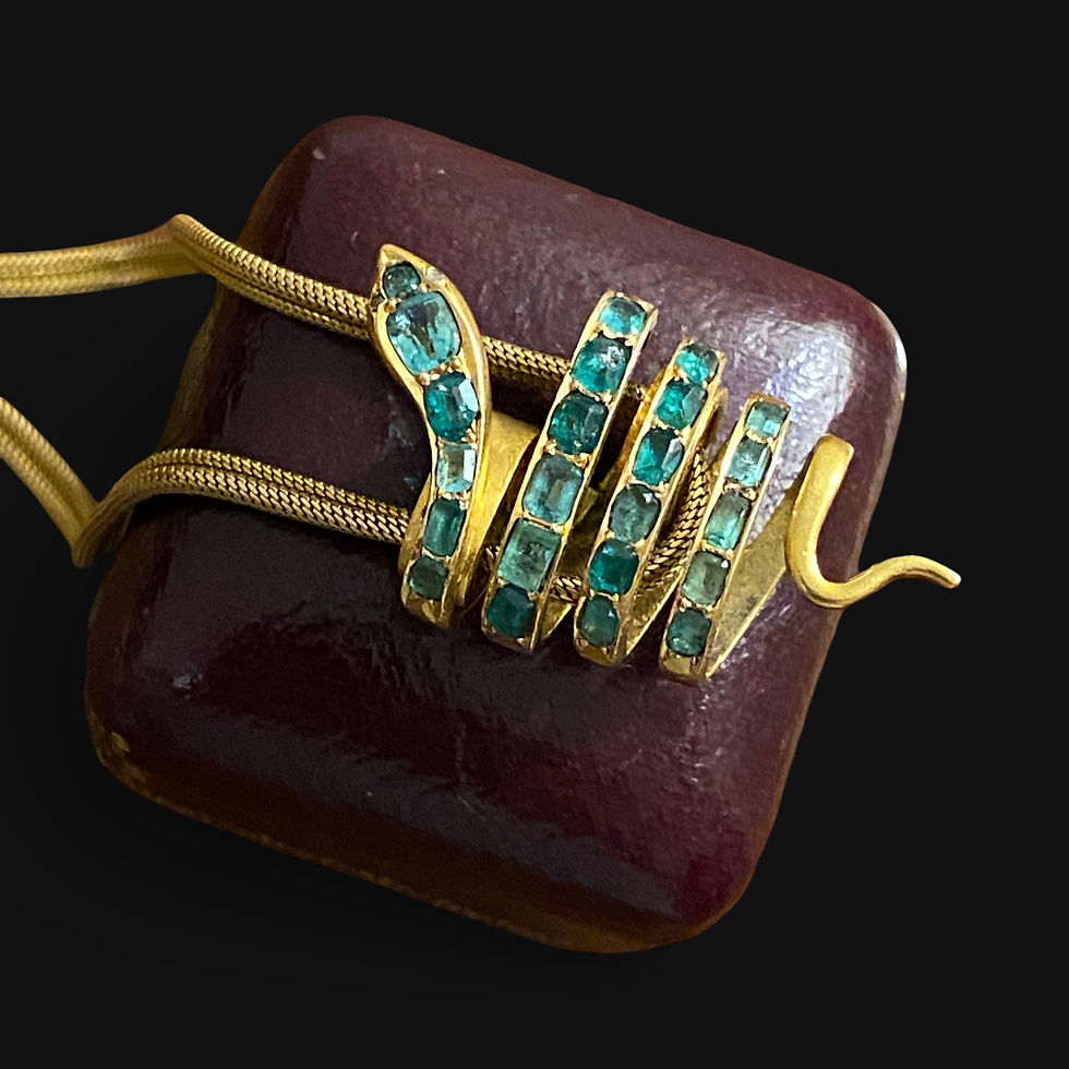 Emerald Snake Slider Necklace