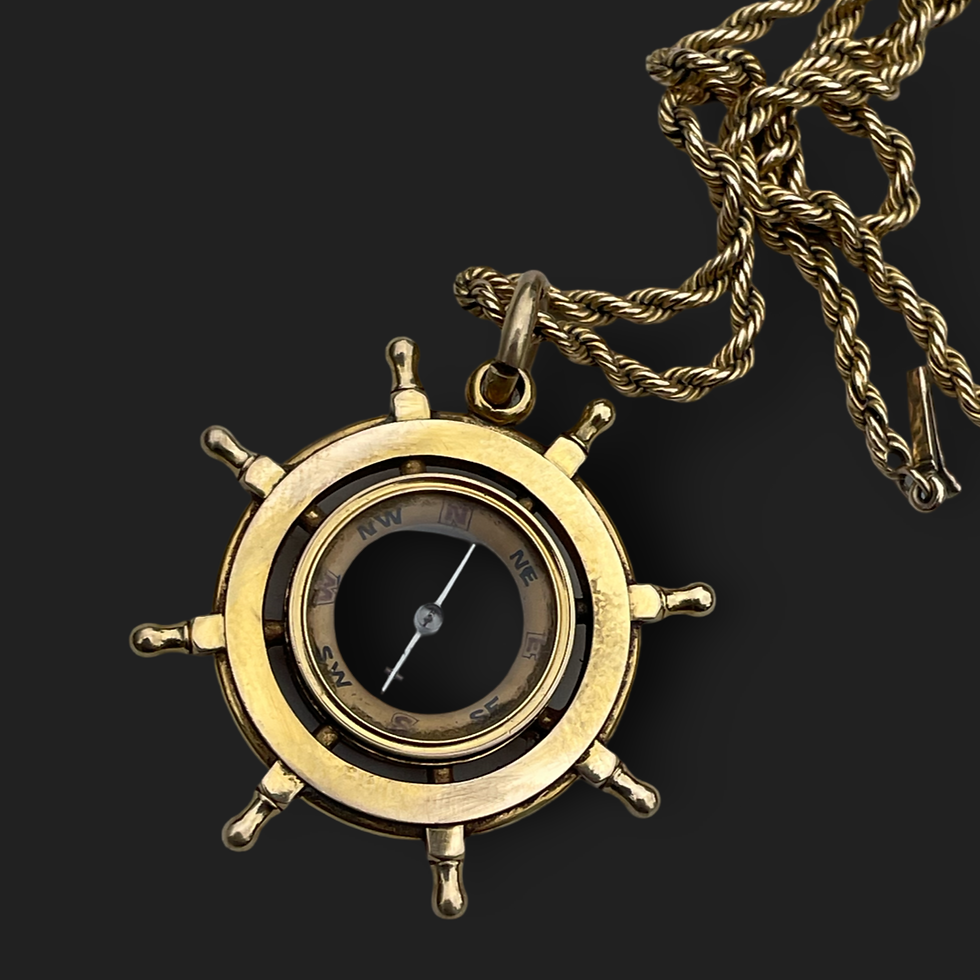 Thumbnail: Antique 18 Carat Nautical Compass