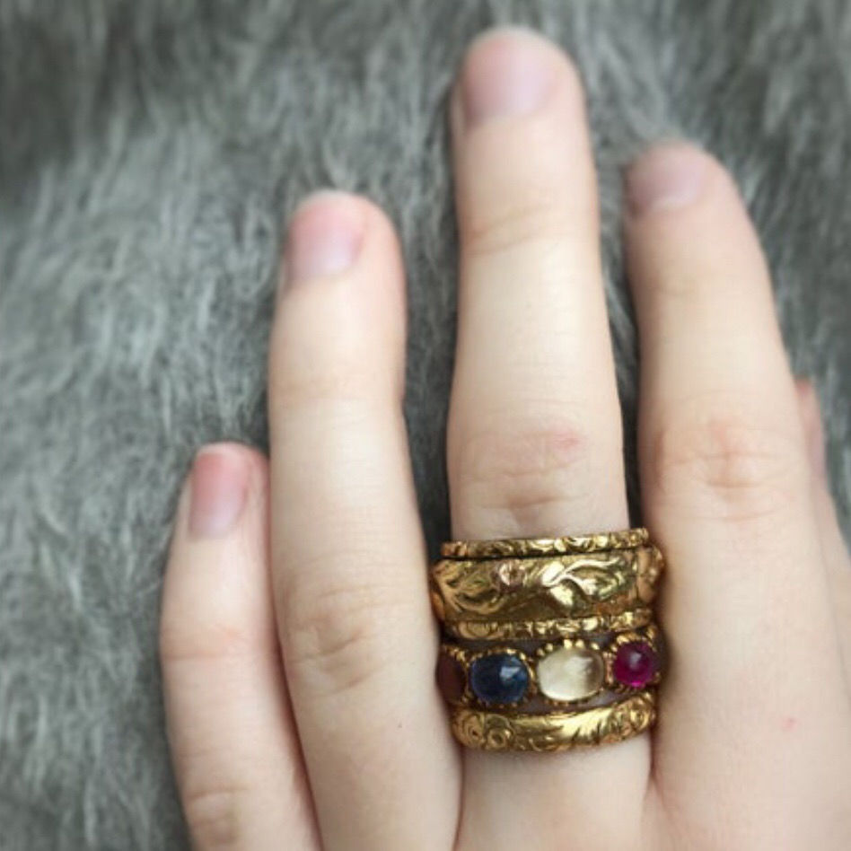 Thumbnail: Rare Georgian Harlequin/Planetary Ring Circa 1760