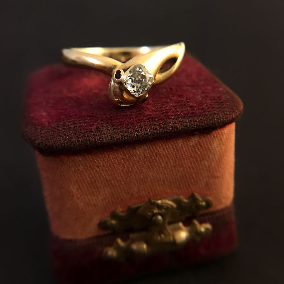 Thumbnail: Victorian Diamond Snake Ring 
