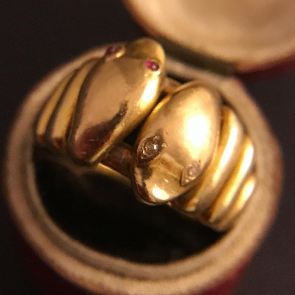Thumbnail: Chunky Victorian 18 Carat Double Snake Ring