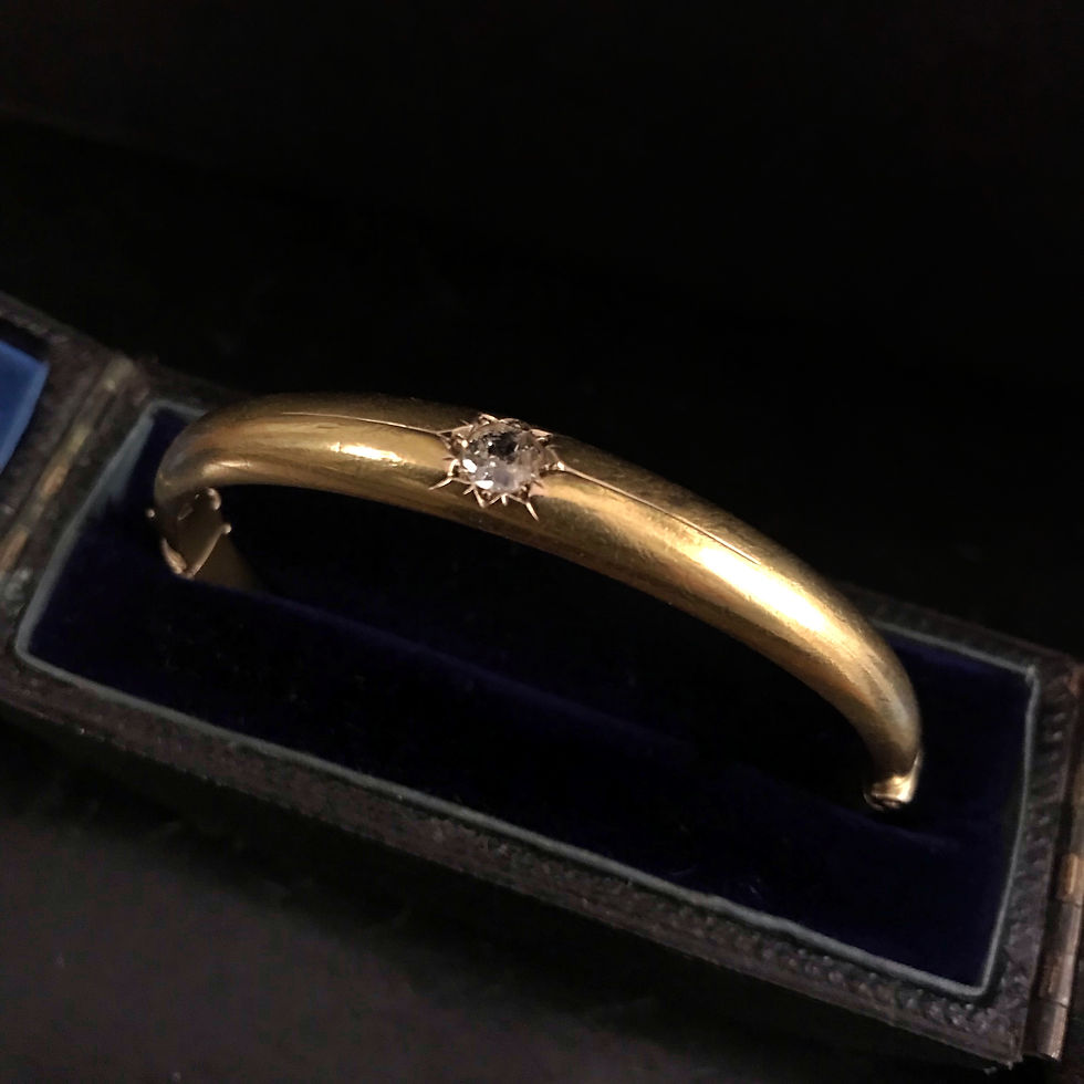 Thumbnail: Antique 15 carat Gold And Diamond Bracelet