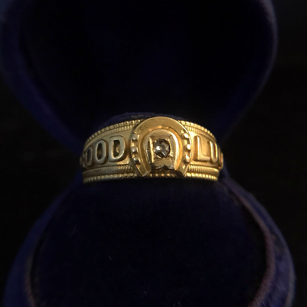 Thumbnail: Victorian Good Luck Horseshoe Ring 1884