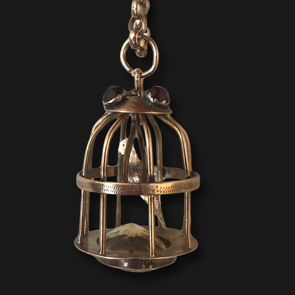Thumbnail: Unusual Victorian 9 Carat Birdcage Pendant