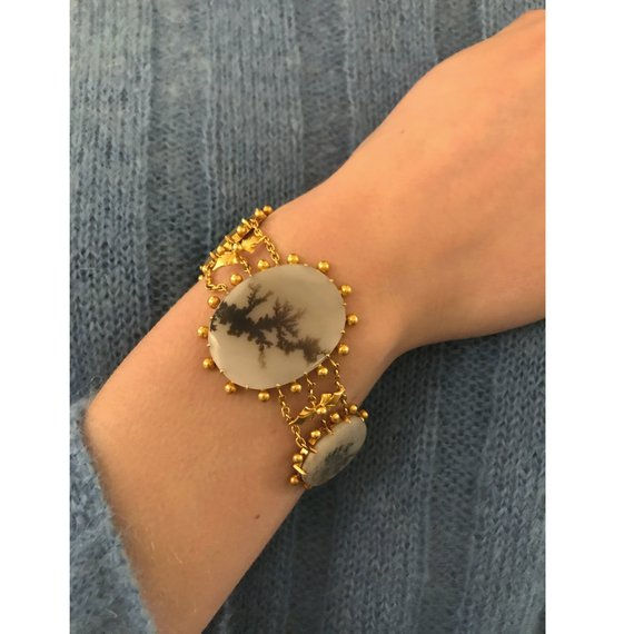 Thumbnail: Victorian 18 Carat Gold Three-Stranded Archeological Revival Style Bracelet