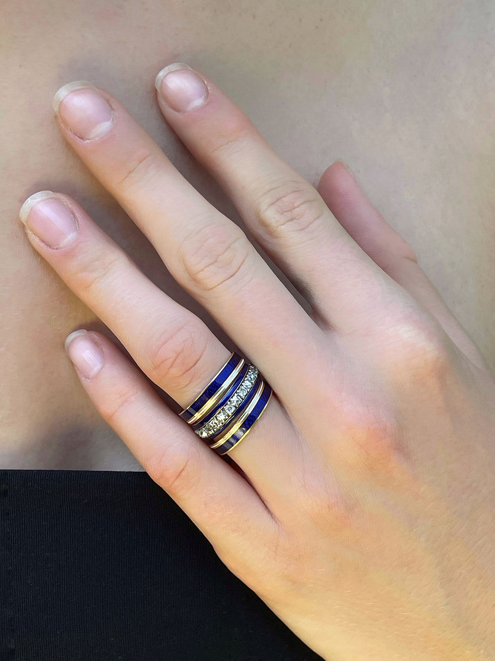 Thumbnail: A Pair Of Georgian Blue Enamel Bands