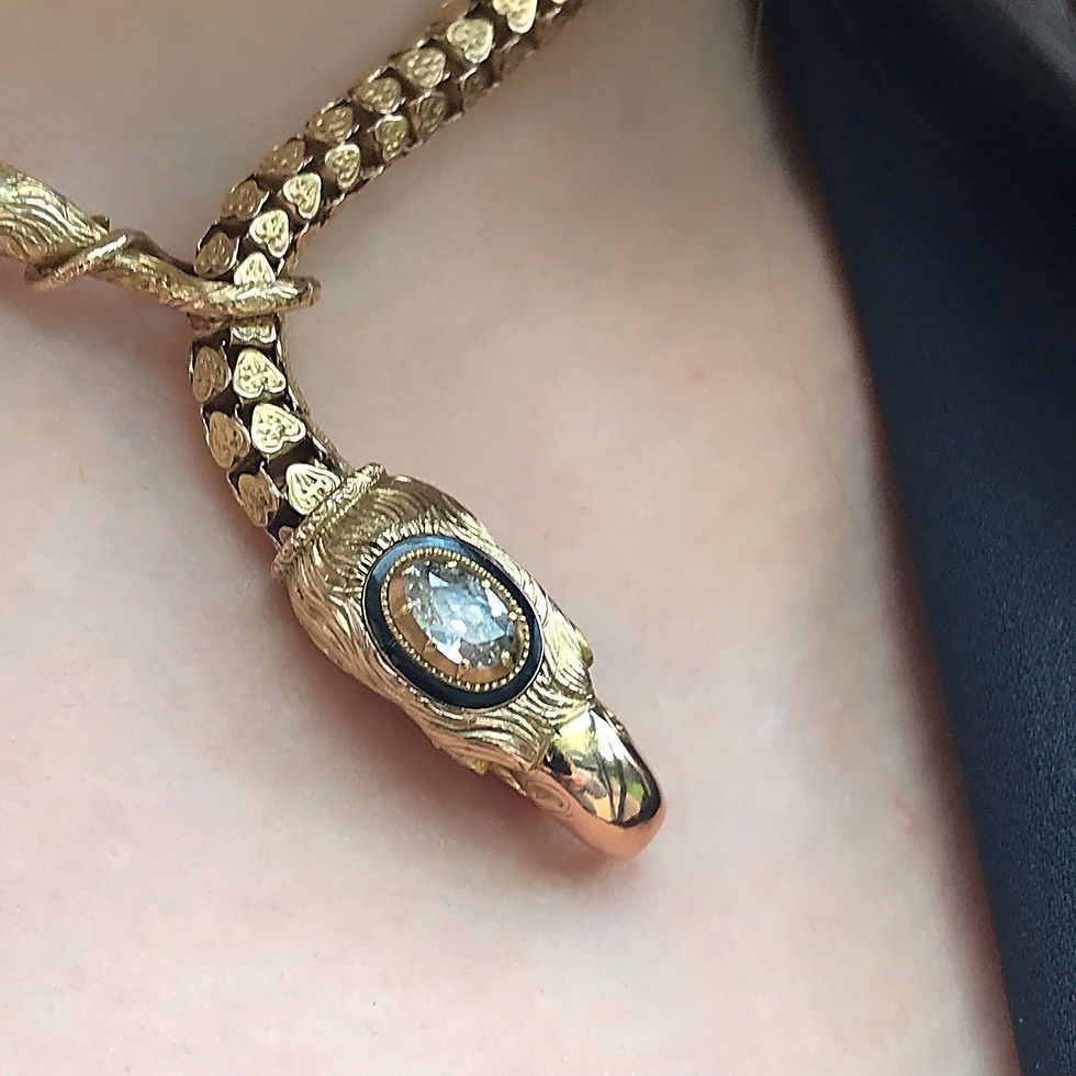 Thumbnail: Rare 19th Century High Carat Gold Eagle Collar