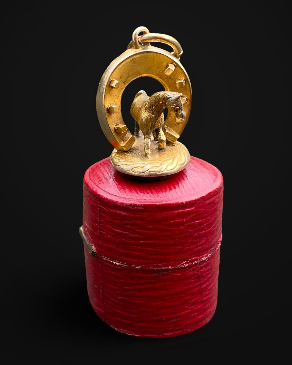 Thumbnail: Victorian 15 Carat Horse Fob With Bolt 