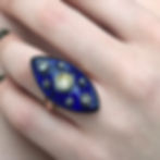 Thumbnail: Magnificent and scarce 18th century Navette Bague Au Firmament ring circa 1780.