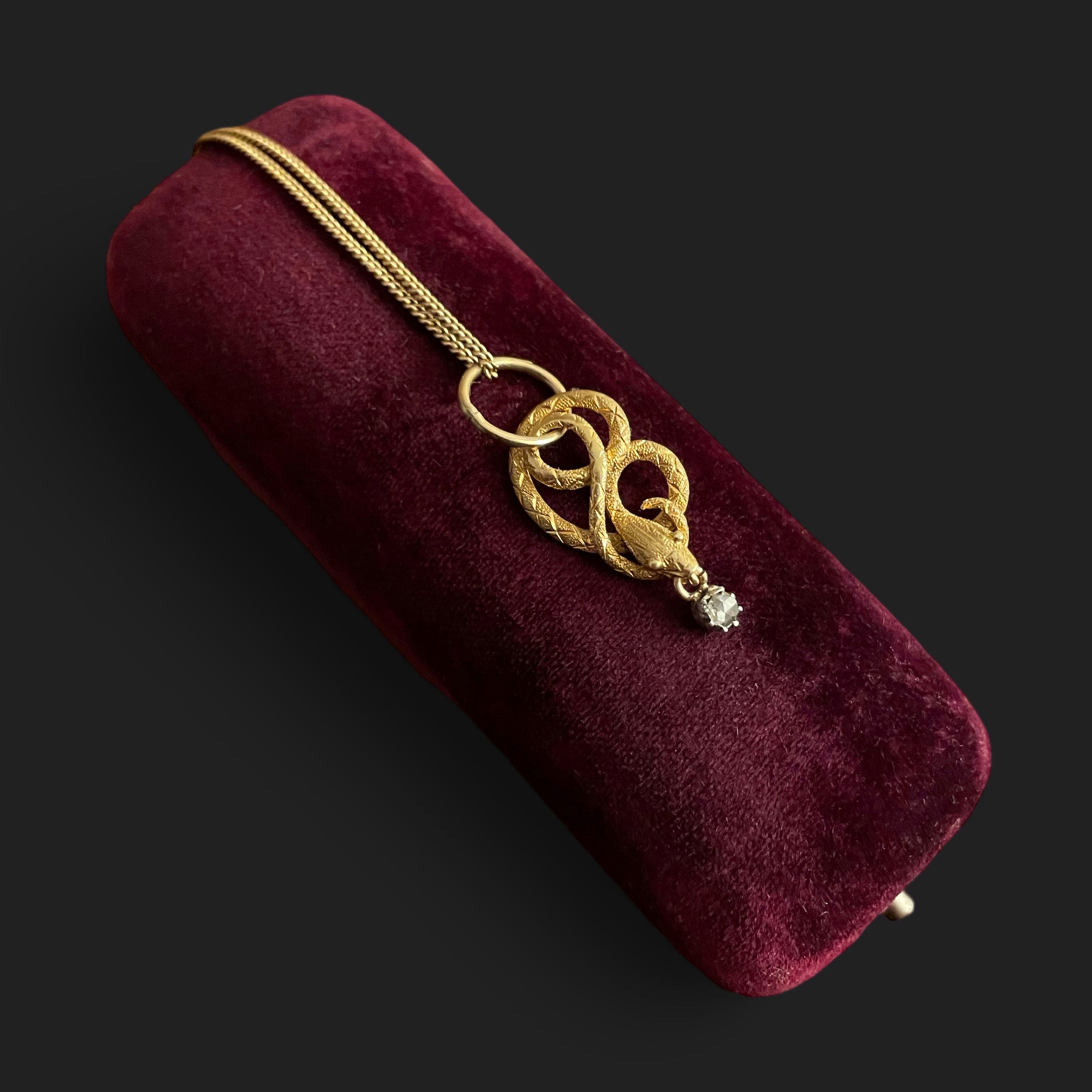 Mini Diamond Snake Pendant 