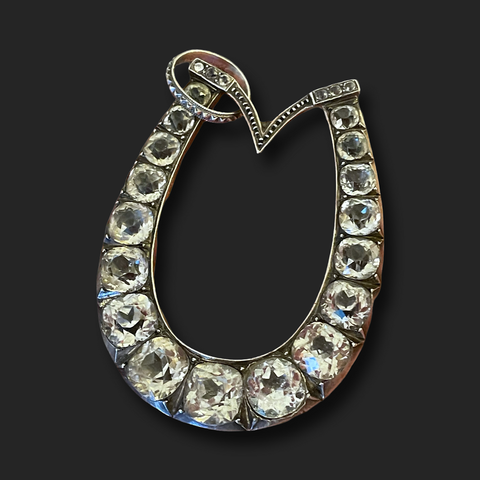 Thumbnail: Large Antique Paste Horseshoe Pendant