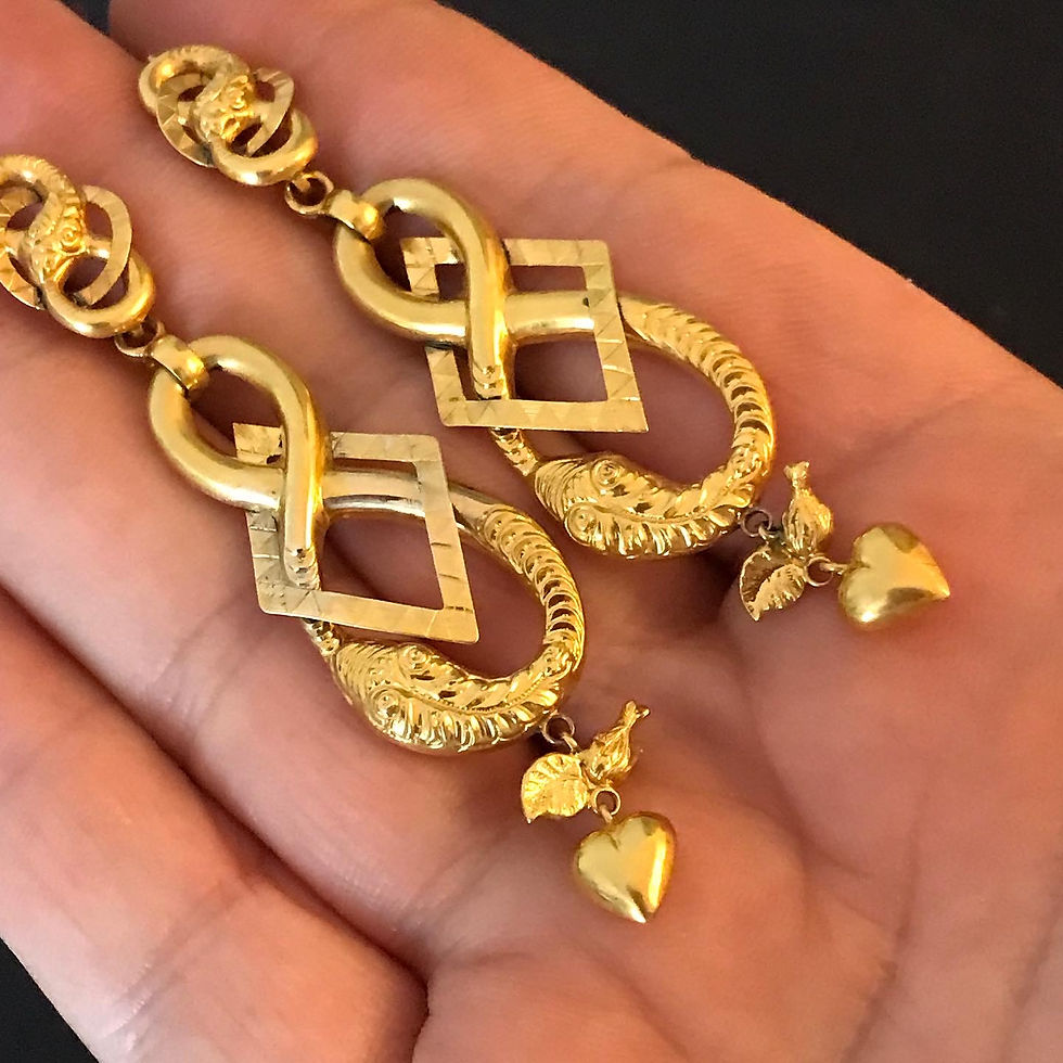 Thumbnail: Antique Day And Night Snake Earrings 