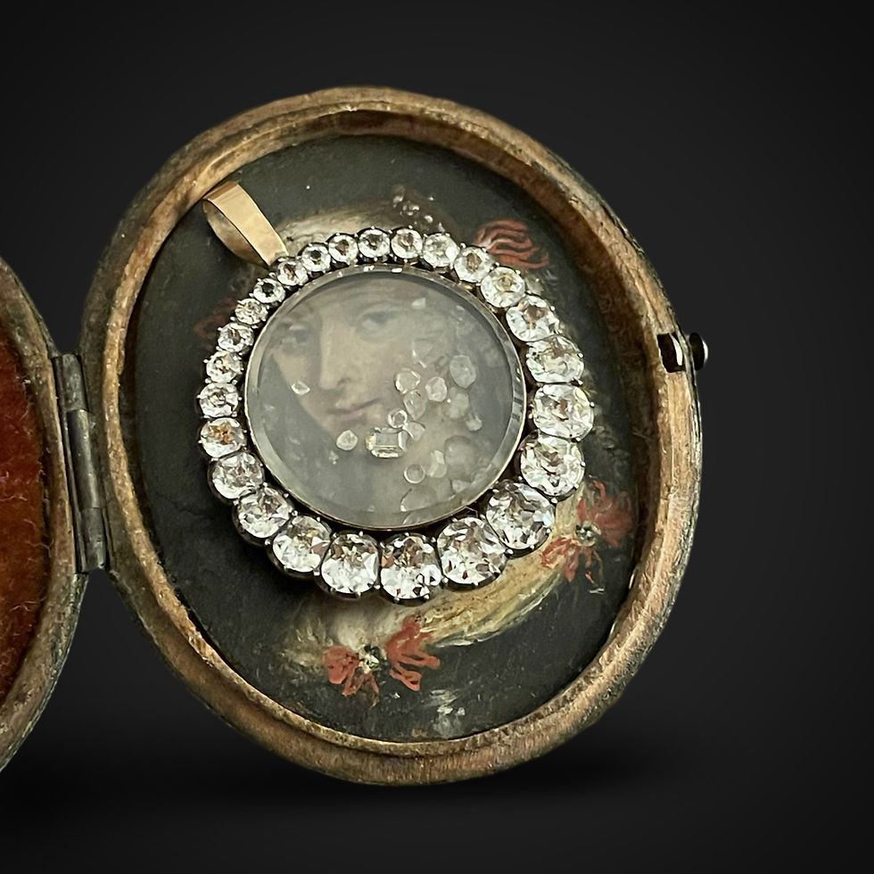 Thumbnail: Georgian Paste Locket With Loose Diamonds